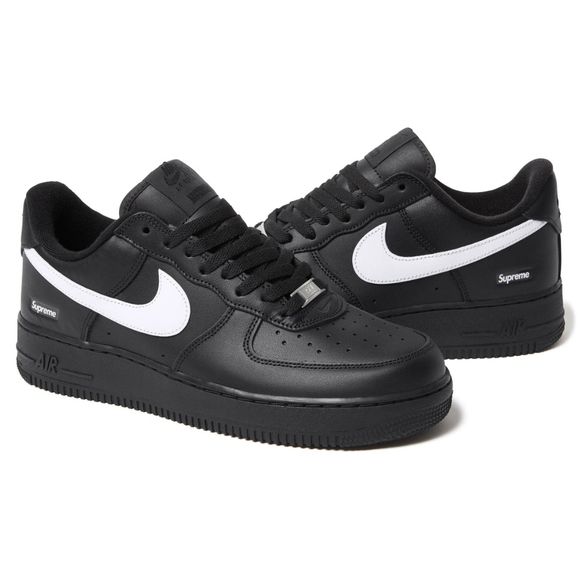 Women's Supreme x Nike Air Force 1 Low 'Box Logo - Black White' - Picture 2 of 14